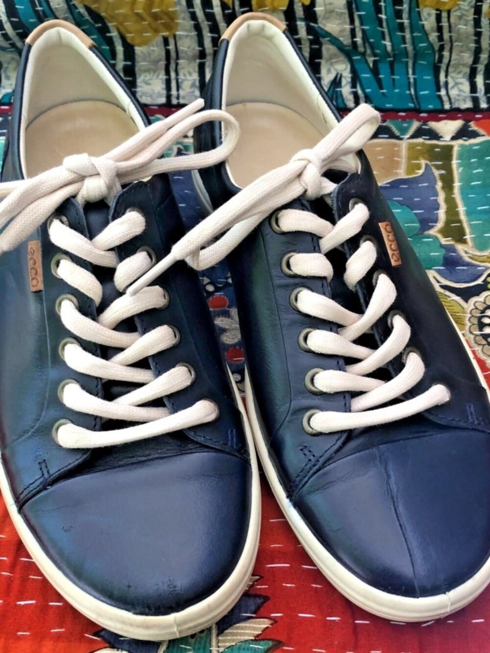 ECCO - Women's 7-7.5 Leather sneakers, Dark Navy, EU 38 (Slight FLAW)